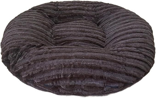 Bessie and Barnie - Luxury Extra Plush Faux Fur Bagel Pet/Dog Bed (Godiva Brown, S)