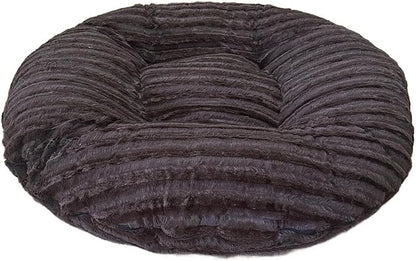 Bessie and Barnie - Luxury Extra Plush Faux Fur Bagel Pet/Dog Bed (Godiva Brown, Me)