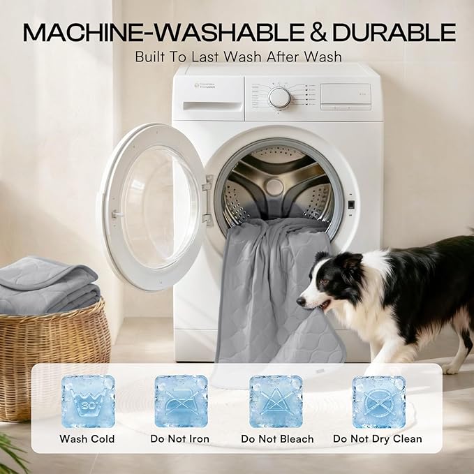 Luciphia Waterproof Cooling Mat for Dogs Couch Cover Q-MAX>0.5, Leakproof Pet Pad Non-Slip Throw Blanket for Cat Puppy Crate Bed Protector Outdoor (Cloud Grey, 30x70 inches)