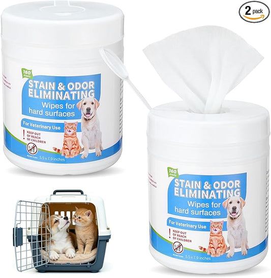 320 Count Litter Box Scrubbing Wipes, Unscented Cleaner & Deodorizer Canister Wipes, Pet Urine Floor Cleaner Wipe for Litter Box Kennels Pet Grooming Cleaning Supplies