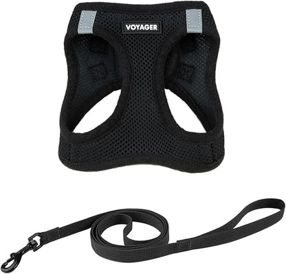 Voyager Step-in Pet Harness - All Weather Mesh, Adjustable Step in Harness for Cats and Dogs by Best Pet Supplies - 307S Black, XS