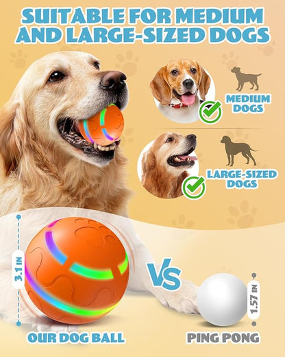 Interactive Dog Toys, Remote Control Interactive Ball for Medium/Large Dogs, Self-Rolling & Jumping Chew Proof Dog Ball, Gift for Dog Puppy Pet Christmas