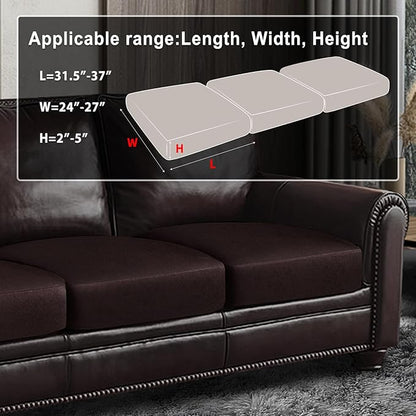 ANARACHON Leather Look Couch Cushion Covers Sofa Seat Slipcovers Sets Couches Furniture Protector for Sectional Armchair Loveseat Pets Kids Stretch Spandex Fabric (3 Cushion XL Sofa, Chocolate)