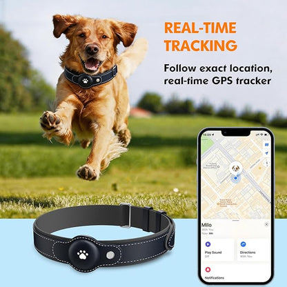 2-in-1 GPS Tracker for Dogs: Smart Pet Collar with Real-Time Tracking,No Monthly Fee/Subscription (iOS Only) Waterproof, Anti-Lost,365-Day Long Battery Life GPS Tracker Dog Collar(Tracker Included)
