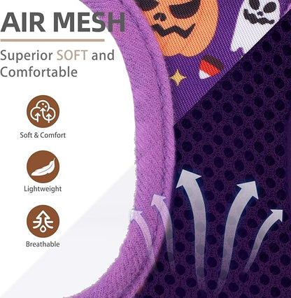 PUPTECK Dog Harness and Leash Set for Small Medium Dogs No Pull Step-in Soft Mesh Puppy Cat Vest Harnesses Reflective at Night, Halloween Purple, M