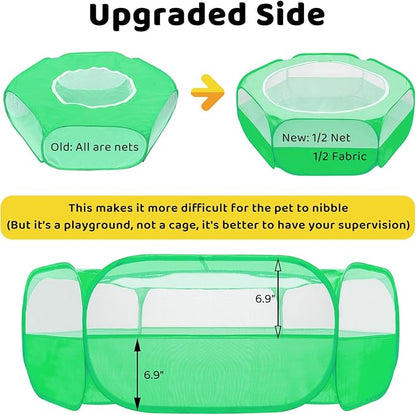 Amakunft Small Animal Pop-Up Playpen with Mesh Cover, 47'' x 23.6'' x 15'' Chicken Brooder Box, Play Pen Indoor Outdoor for Guinea Pigs, Bunny, Rabbits, Kittens