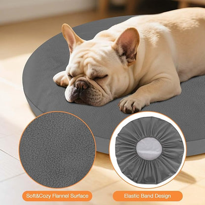 Dog Bed Covers Replacement Washable Waterproof Round Bed Protector for Donut Bed & Dog Couch, Gray 36 Inch