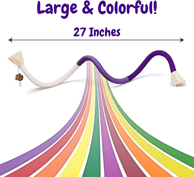 Cat Chew Rope - 3 Pack Cat Chew Ropes for Teeth Cleaning, Kitten Teething Toys with Stick to Transfer Chewing from Wires to Cotton String