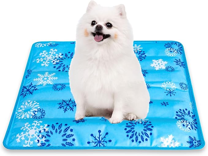Dog Cooling Mat, Pet Washable Non-Toxic Summer Dogs Cats Cooling Pads Sleeping Kennel Mats Cool Ice Blanket for Indoor & Outdoor Dog Beach Essentials Gray 17.8 * 17.8IN