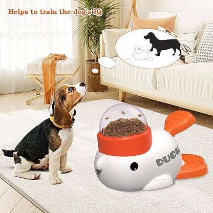 Dog Interactive Treat Dispenser Toy, Food Puzzle Slow Feeder (White)