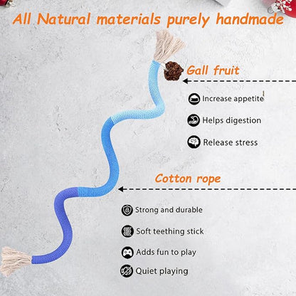 Cat Toys Chew Ropes, Silvervine Sticks Catnip Rope Toys with Refillable Natural Catnip for Cats Dental Care, Safe Teeth Cleaning Toy for Indoor Cat Kitty Kicker Toy Interactive Catnip Kitty Toys