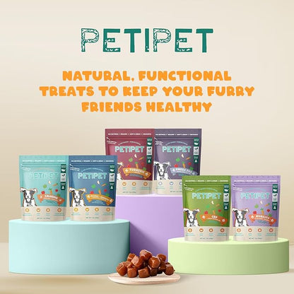 Petipet Dog Allergy Relief Soft & Chewy Chews - Quercetin + Omega 3 - Natural Antihistamine for Itching, Paw Licking, Seasonal and Grass Allergies - for Itchy Skin, Hot Spots, Immune Support