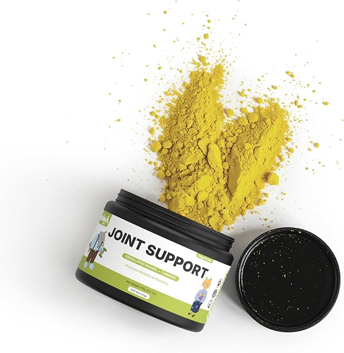Joint Support with Green Lipped Mussel & Turmeric – Hip & Joint Supplement for Dogs & Cats, 175g (350 Servings) Kubi Pets