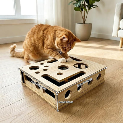 2026 New Cat Scratch Puzzle Enrichment Box, Cats Nail File Enrichment Box with Sandpaper Inside, Cat Toys Interactive for Indoor Cats Nail Scratcher, Stress-Free Alternative to Trimming Nails