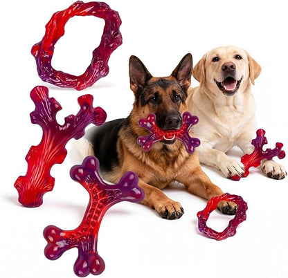 Frienhund 6-Pack Indestructible Dog Toys for Large Breed: Dog Toys for Aggressive Chewers, Nylon Dog Chew Bones for Large Dogs, Dog, Irresistible Beef Flavor
