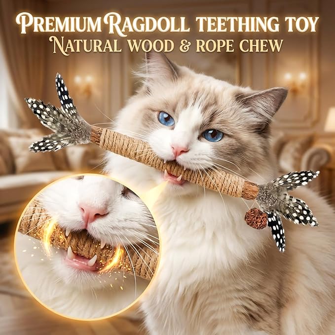 Cat Toys,14Pack Silvervine Cat Feather Toy Kitten Chew Stick Catnip Treat for Cleaning Teeth Indoor Kitty Teaser Wand Molar Snack Interactive Pet Rabbit Bunny Hamster Guinea Pig