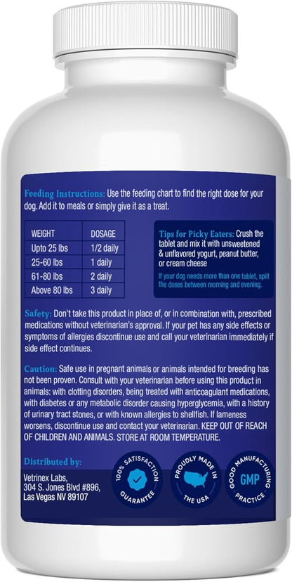 Joint Support Supplement for Large Dogs - Hip and Joint Chewable Tablets for Small, Medium & Large Breed Dogs with Glucosamine, Chondroitin, and MSM, Beef Flavor, 120 Tablets