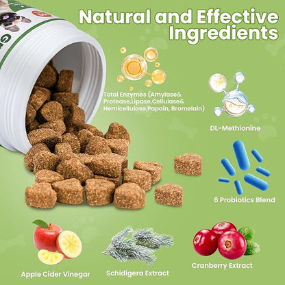 VUN Dog Urine Neutralizer for Lawn – Green Grass Dog Chews to Prevent Yellow Spots & Lawn Burn – Grass Saver Soft Chews with DL-Methionine,Cranberry&Probiotics-100 Soft Chews