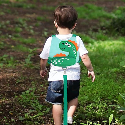 Accmor Toddlers Leash + Anti Lost Wrist Link, Baby Walking Harness Kids Safety Harness Cute Dinosaur Kids Walking Wristband Assistant Strap Belt for Boys (LightGreen)