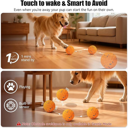 Interactive Dog Toys - Chew-Proof Dog Ball for Aggressive Chewers, Self-Moving Automatic Vibration with 3 Modes, IP54 Waterproof E-TPU, Ideal for Medium and Large Dogs
