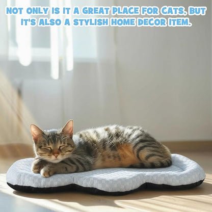 Shinylin Cooling Mat Summer Cool Pet Cat Sleeping Pad Thicken Puppy Sleeping Blanket Cloud Washable Breathable Non-Slip Pup Cat Pad for Summer Pet Chair Floor Kennel(Blue,26" X 16")