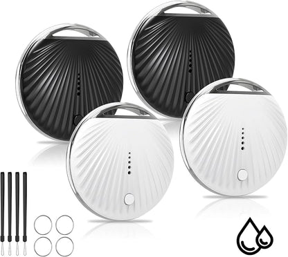 Air Tracker Tags-4 Pack, [MFi Certified] Smart Tag, Pet Bluetooth Tracker for Apple Find My, IP68 Waterproof,Replaceable Battery, Key Finder and Item Locator for Keys, Luggage, Pets, Wallet (iOS Only)