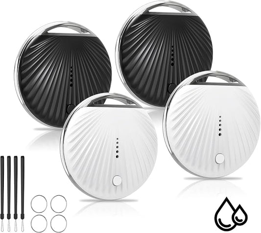 Air Tracker Tags-4 Pack, [MFi Certified] Smart Tag, Pet Bluetooth Tracker for Apple Find My, IP68 Waterproof,Replaceable Battery, Key Finder and Item Locator for Keys, Luggage, Pets, Wallet (iOS Only)