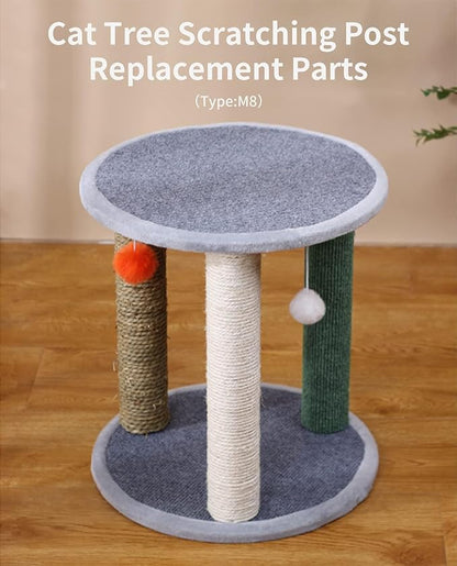 BNOSDM 6 Pack M8 15”x2.75” Cat Tree Scratching Post Replacement Parts for Indoor Cats Tower Rope Scratch Poles Refill Sisal Pole Part for Refurbishment Accessories Spare Green