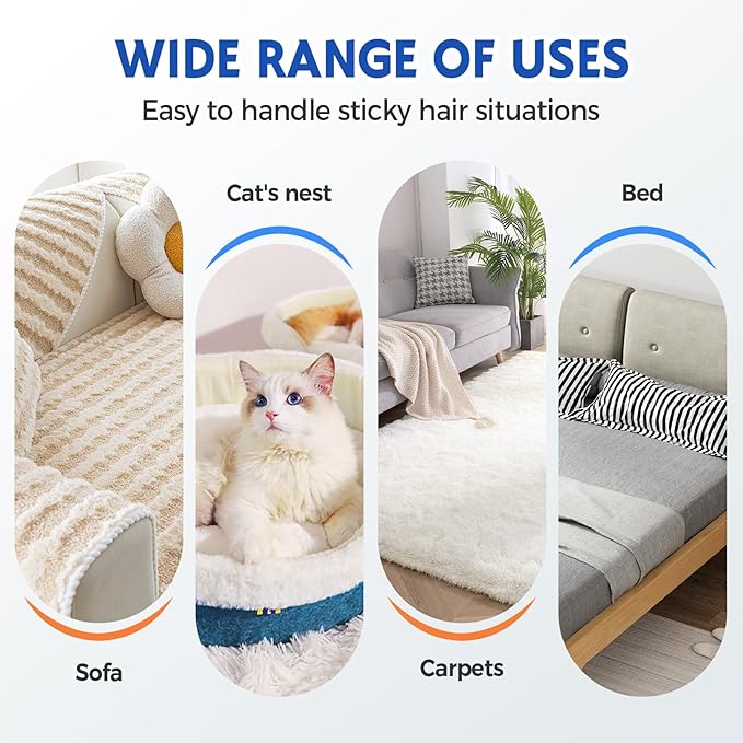JUDUNA 2025 New Pet Hair Remover, 4 in 1 Pet Hair Removal Tool for Couch Carpet Furniture, Multifunctional Double Sided Dogs Cats Hair Removal Brush, Reusable Cleaning Brush for Window (3 Pc)