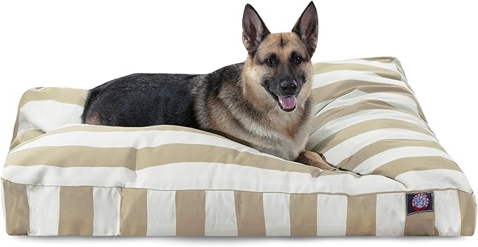 Majestic Pet Rectangle Large Dog Bed Washable – Non Slip Comfy Pet Bed – Dog crate Bed with Removable Washable Cover – Dog Kennel Bed for Sleeping - Dog bed X-Large Breed 50x42x5 Inch – Sand Beige