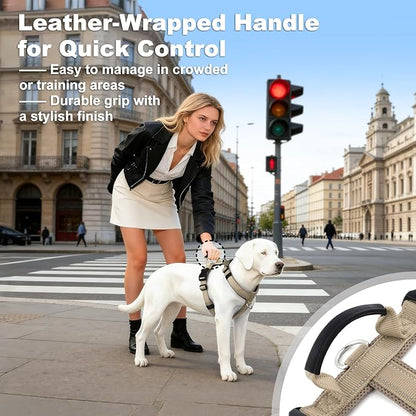 No Pull Dog Harness with Handle, Soft Mesh Padded Adjustable for Small Medium Large Dogs | Reflective Easy Walk Harness with Front Clip for Training, Running & Outdoor (Beige, XS)