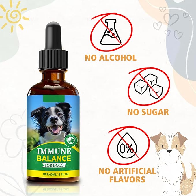 Dog Immune Support for Gut Health, Histamine Balance & Skin Soothe, an Animal Essentials Critical Immune Defense Dogs with Easy Feeding-2FL.OZ