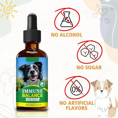 Dog Immune Support for Gut Health, Histamine Balance & Skin Soothe, an Animal Essentials Critical Immune Defense Dogs with Easy Feeding-2FL.OZ