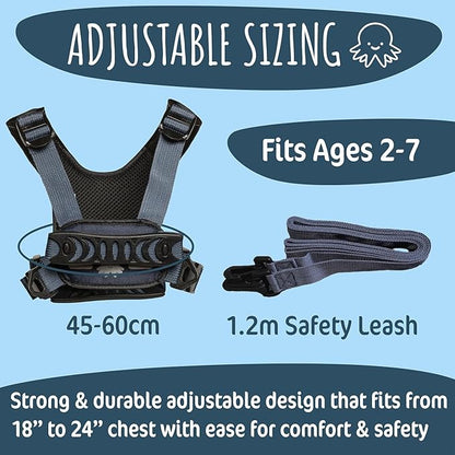 Hobble De Hoo Autism Safety Harness with leash for Kids 2–7 | Walking Safety Vest with Grab Handles for Wandering Prevention