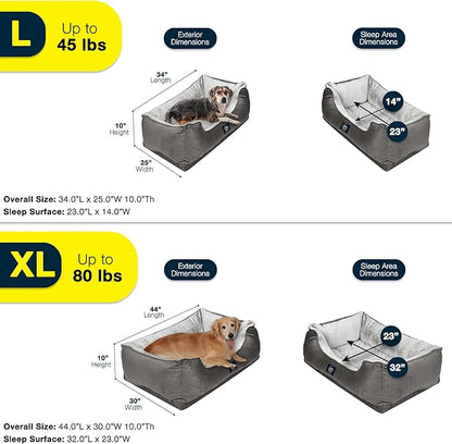 Serta Orthopedic Cuddler Dog Bed for Pets – Desert Sand (X-Large)
