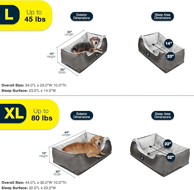 Serta Orthopedic Cuddler Dog Bed for Pets – Chocolate Brown (X-Large)