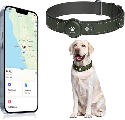 GPS Tracker for Dogs, 2 in 1 Smart Pet Collar (Only iOS), No Monthly Fee Waterproof Dog Collar with Real-time Tracking, Anti-Lost, 365-Day Long Battery GPS Tracker for All Sized Dogs(Locator Included)
