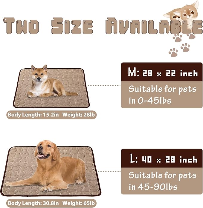 2026 Upgraded Washable Dog Cooling Mat Ice Silk Cooling Mat for Dogs Pet Self Cooling Pad Blanket Dog Cooling Pad (Q-Max>0.4) for Indoor & Outdoor Car Seats (Coffee, 28x22 in)