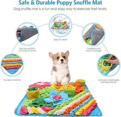 AMIR Snuffle Mat for Dogs, Sniff Mat for Dogs, Slow Feeding Mat, Dog Snuffle Mat Encourages Natural Foraging Skills, Slow Eating, Help Stress Relief and Training, Dog Puzzle Toys, 15 inch