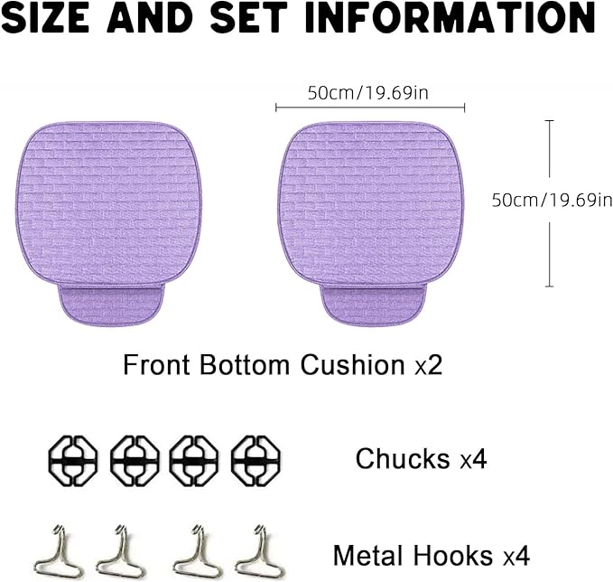 Little Pruple Car Seat Covers Front Seats,2 Pack Seat Covers for Cars Truck SUV,Front Seat Covers with Storage Pocket(Little Pruple-Front Seat)