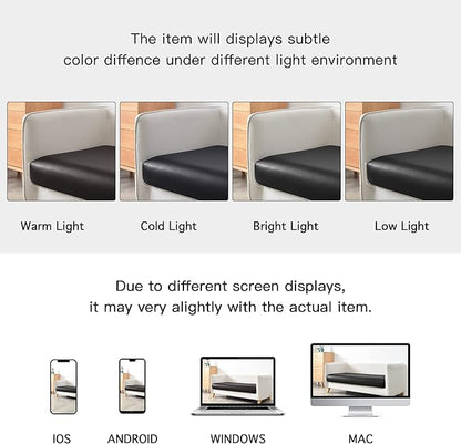 Yates Home PU Leather Couch Sofa Cushion Slipcover Water-Proof Elastic Chair RV Seat Covers Loveseat Sofa Furniture Protector Slip Cover for Settee Seater Replacement in Living Room（Loveseat, Black）