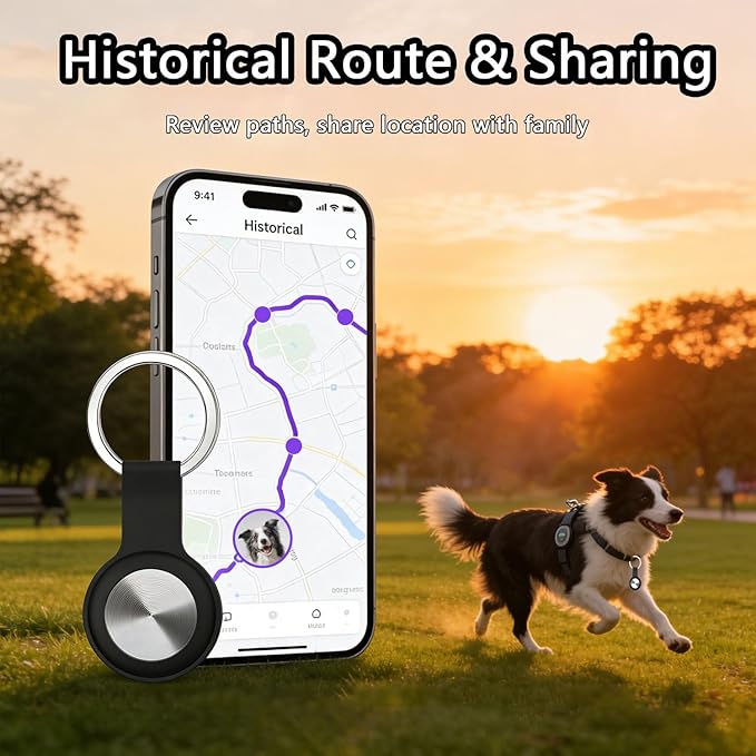 Smart GPS Tracker for Dogs & Cats - No Monthly Fee, Waterproof Real-Time Tracking Collar for Pets, Dogs, Cats | 365-Day Battery Life | iOS & Android Compatible | Anti-Lost Device Smart pet Tracker