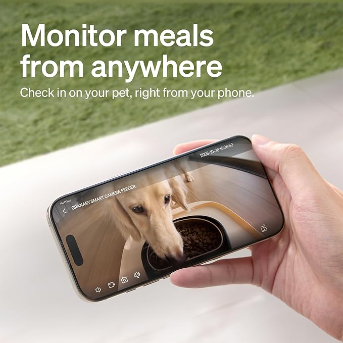 PETLIBRO Automatic Cat Feeder with Camera, 1080P HD Video with Night Vision, 5G WiFi Pet Feeder with 2-Way Audio, Low Food & Blockage Sensor, Motion & Sound Alerts for Cat & Dog Single Tray
