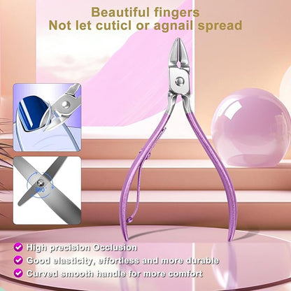 Manicure kit for Women Personal Nail Care Kit, 30 in 1 Professional Stainless Steel fingernail and toenail Clippers,Pedicure Kit and Beauty Tools Portable Set with Luxurious Travel Case (Purple)