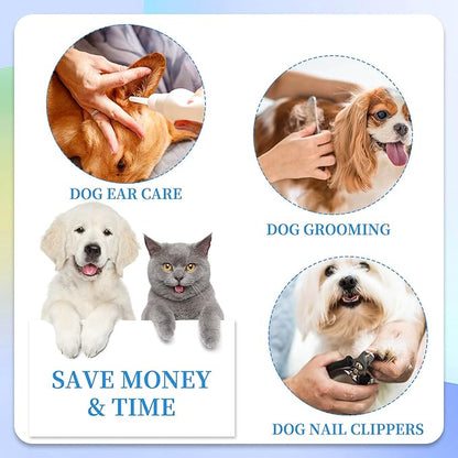 PatiencET Dog Grooming Hammock for Nail Trimming Pet Hammock for Small Dogs with Security Strap Cat Sling for Nail Clipping with Clippers Nail File and Pet Comb (Cerulean S)