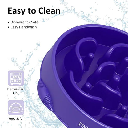 YINEYA 4 Cups Slow Feeder Dog Bowls Large Breed, Anti-Choking Pet Supplies, Maze Dog Food Bowl, Puzzle Feeder That Slow Down Eating
