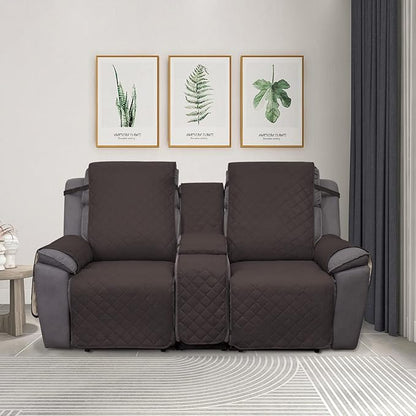 PureFit Recliner Cover, 2 Seat, Water Resistant, Reversible, Non-Slip, Washable, Chocolate/Beige