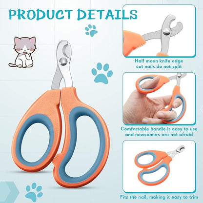 Therwen 24 Pcs Cat Nail Clipper Bulk Cat Nail Trimmer Kitten Claw Clippers Pet Nails Cutter Claw Care for Cats Kittens Bunny Puppy Rabbit Gatos Sharp Safer