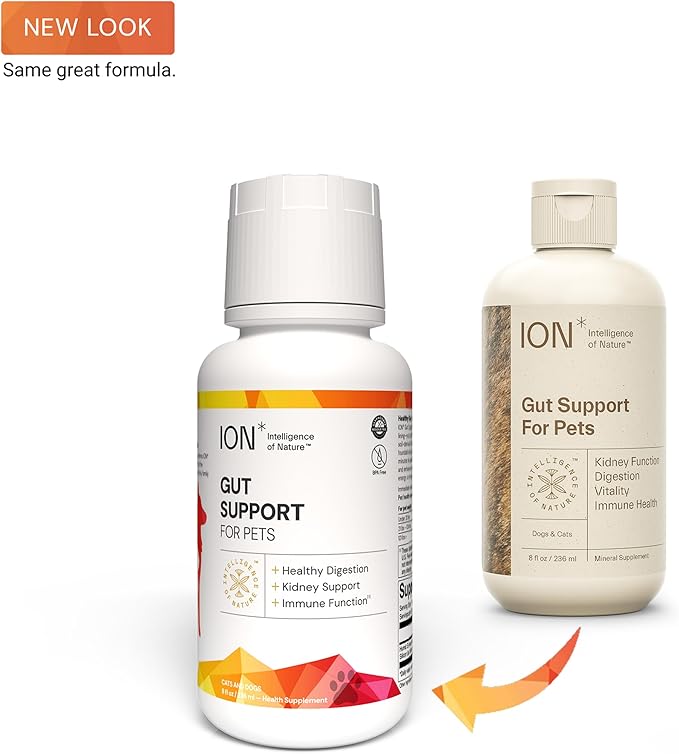 ION* Intelligence of Nature Gut Support for Pets - Liquid Probiotics Drops Alternative for Dogs & Cats, Digestive Health for Puppies, Skin & Hair Health - 8 fl oz (Pack of 1)