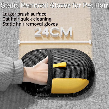 Electrostatic Pet Hair Removal Glove, Static Removal Gloves for Pet Hair, Reusable Double Sided Electrostatic Pet Hair Remover for Couch, Furniture, Carpet, Car Seat (3PCS)